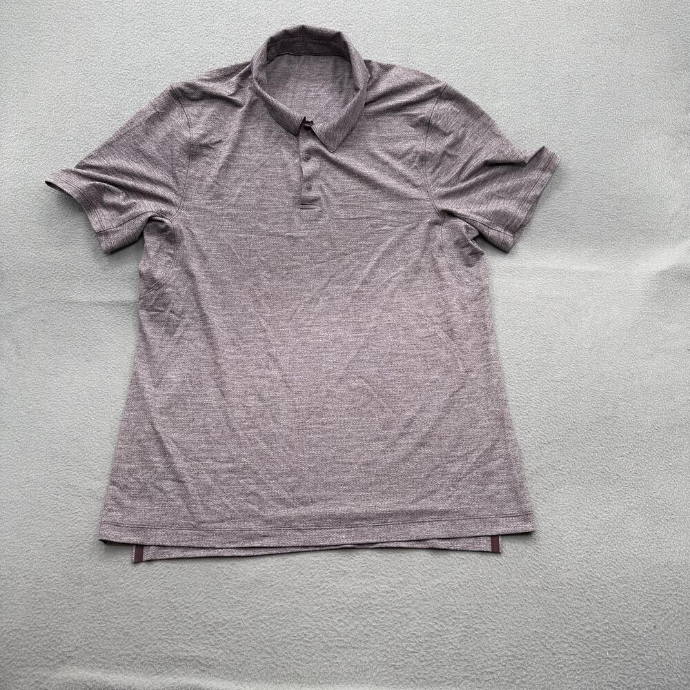 Lululemon Polo Shirt Mens Large Purple‎ Heather Golf Athletic Performance Casual